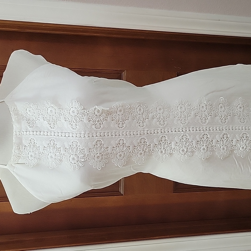 Studio F Ivory Lace Maxi Dress Viscose And Linen - Picture 2 of 9